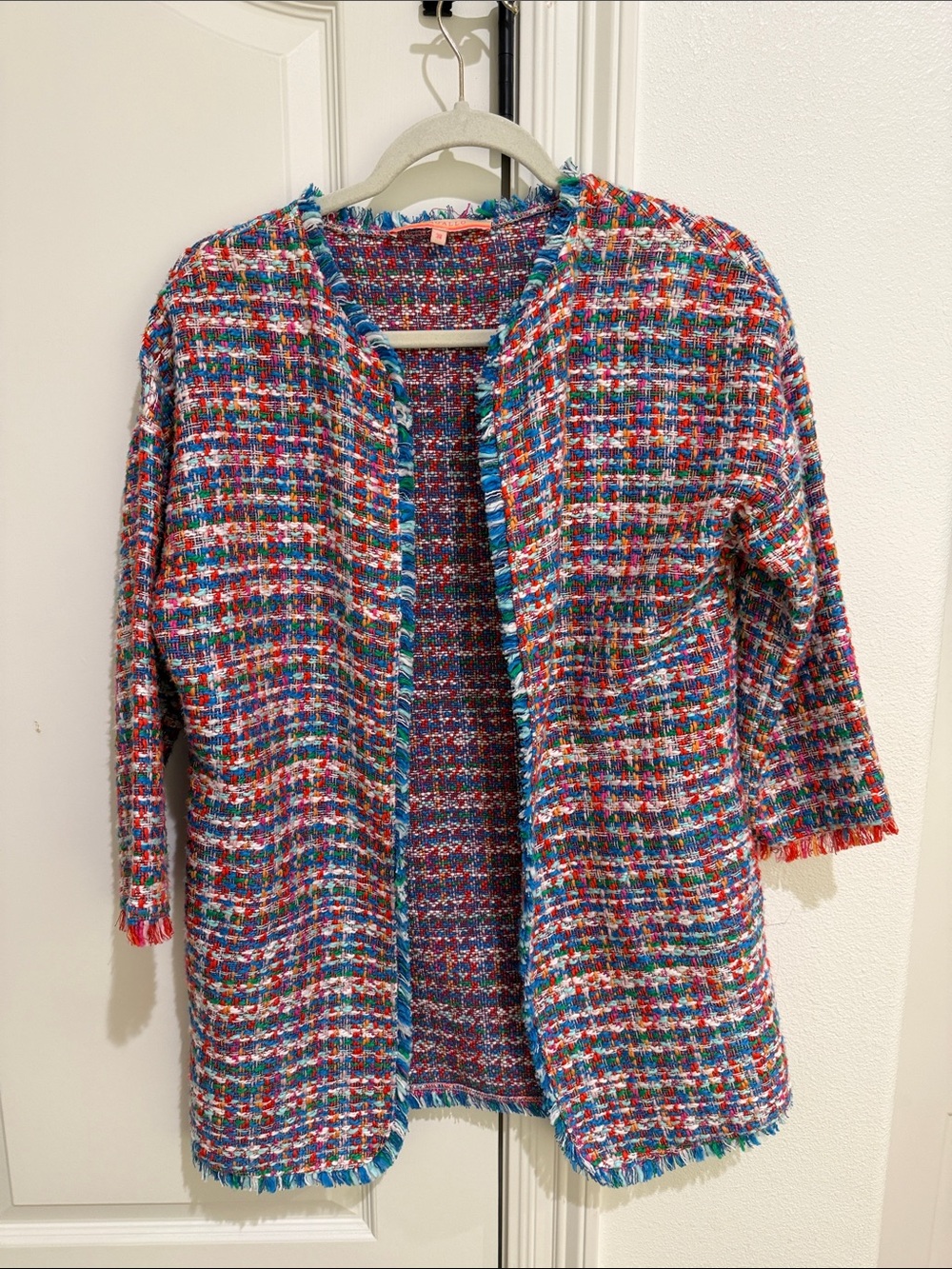 Vilagallo 100% cotton tweed colorful blazer jacket size small-medium